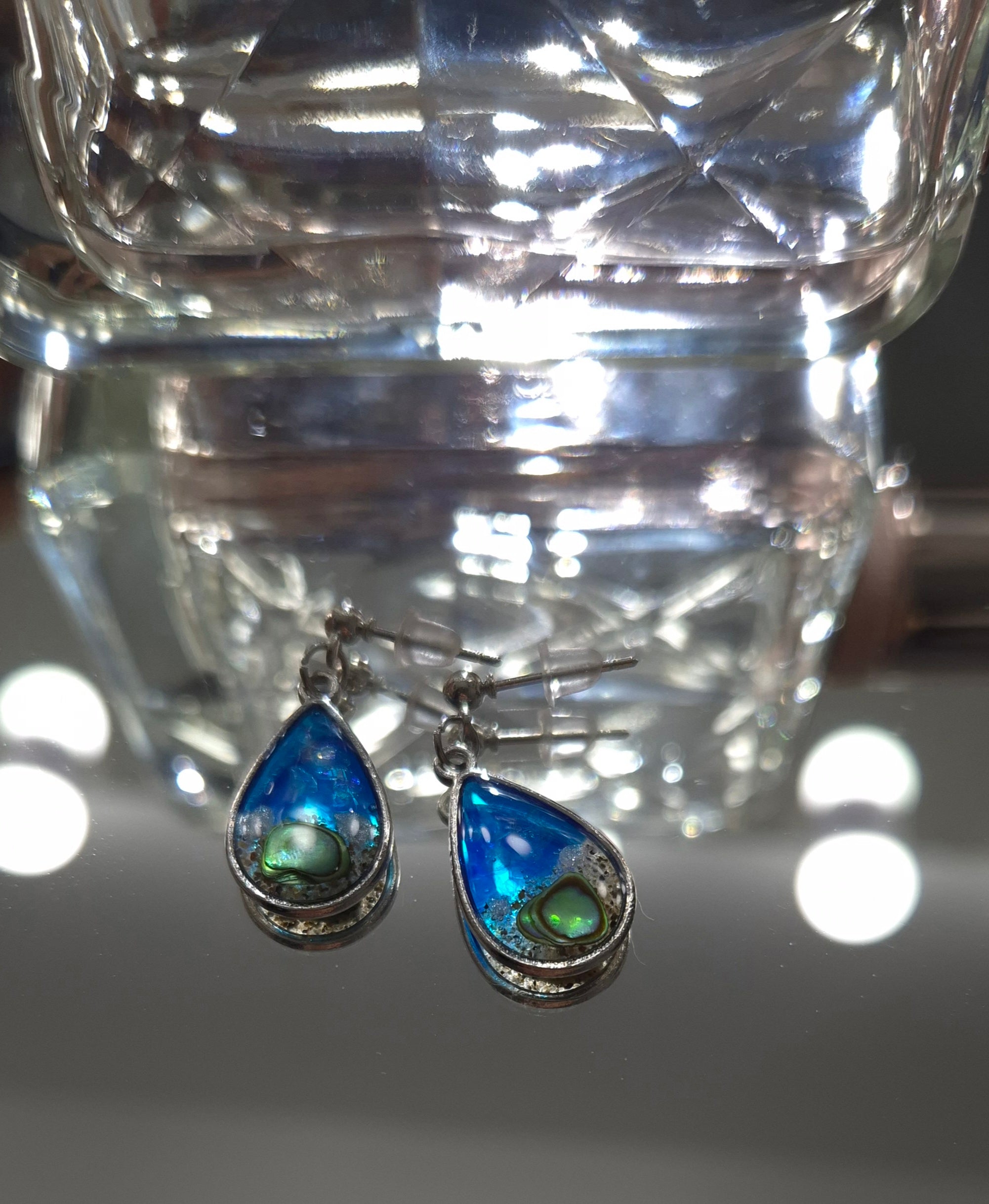 Ocean Glow Teardrop Earrings