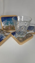 Handmade Ocean-Inspired Resin Coasters – Bamboo Base, Sand & Shells (Set of 4)